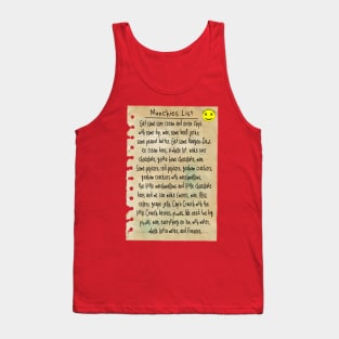 Munchies List from the Movie Half Baked t shirt Tank Top